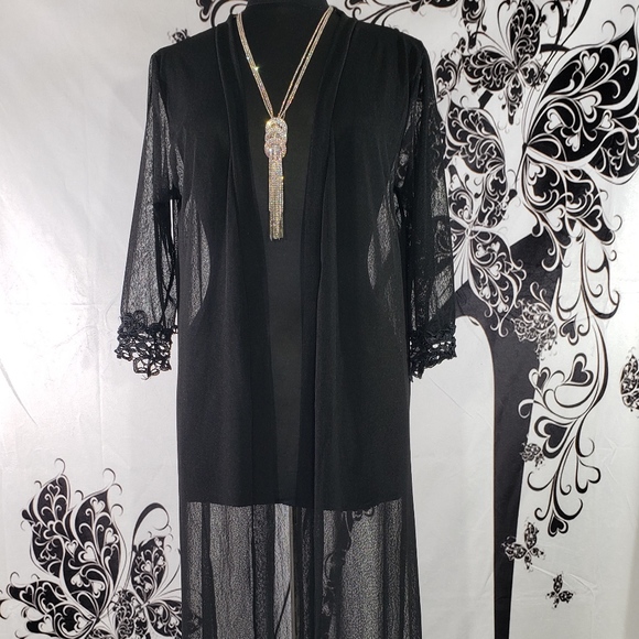 Women Mesh with Lace Duster - Picture 1 of 4